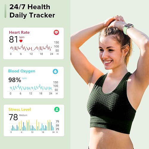 Miniatura 8 de Paquete de 2 relojes inteligentes para mujeres y hombres con Alexa, llamadas y recepción de texto Bluetooth, reloj inteligente de 1.8 pulgadas (rosa