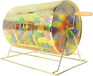 Colorful life Metal Lottery Box Lottery Rotating with Wooden Rotating Handle Suitable for Sweepstakes Promotions Etc. (Balls Not Included) Small (Medium)
