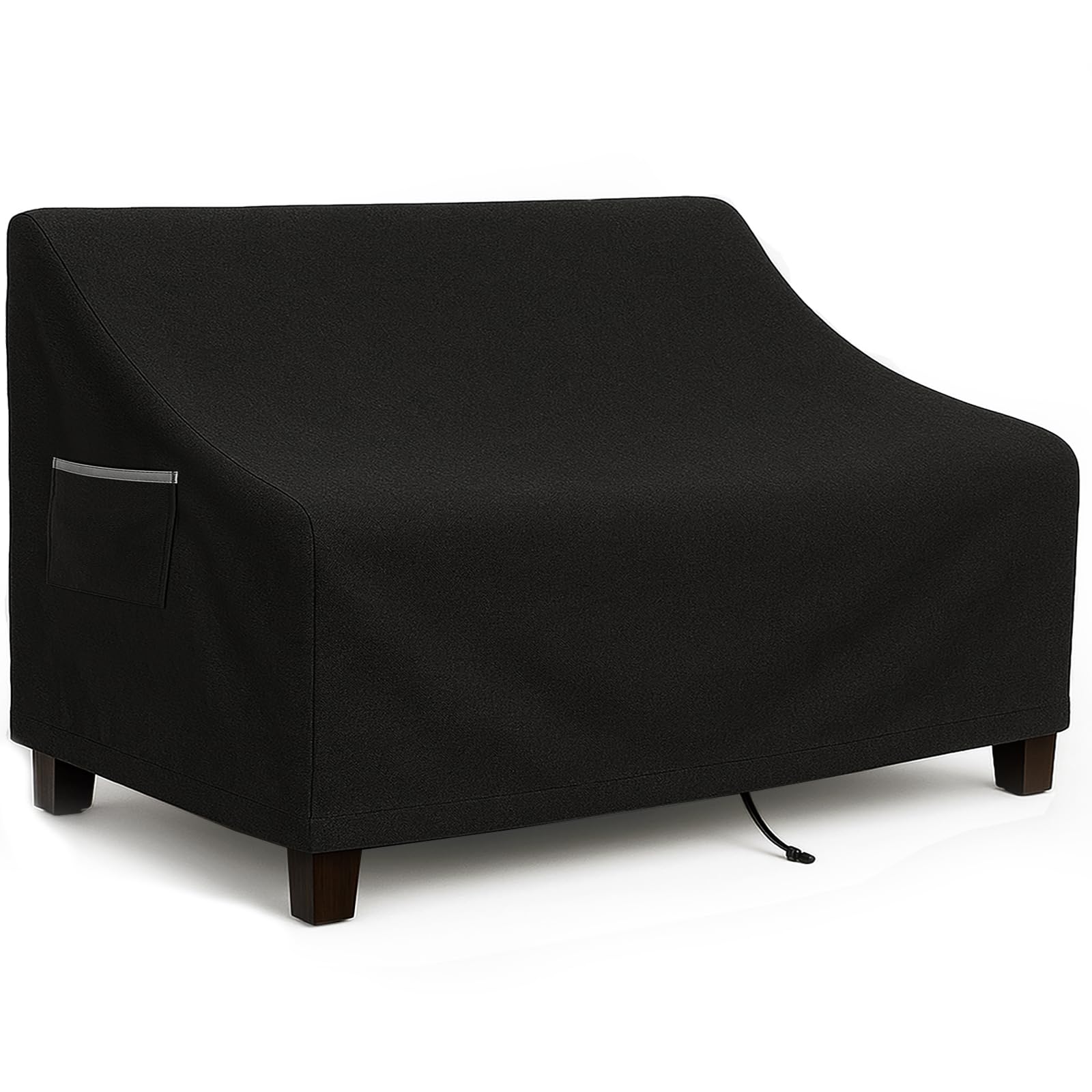 Outdoor Sofa Cover, Waterproof Patio Furniture Cover 76W x 32.7D x 33H inches Heavy Duty 600D Oxford Fabric Black