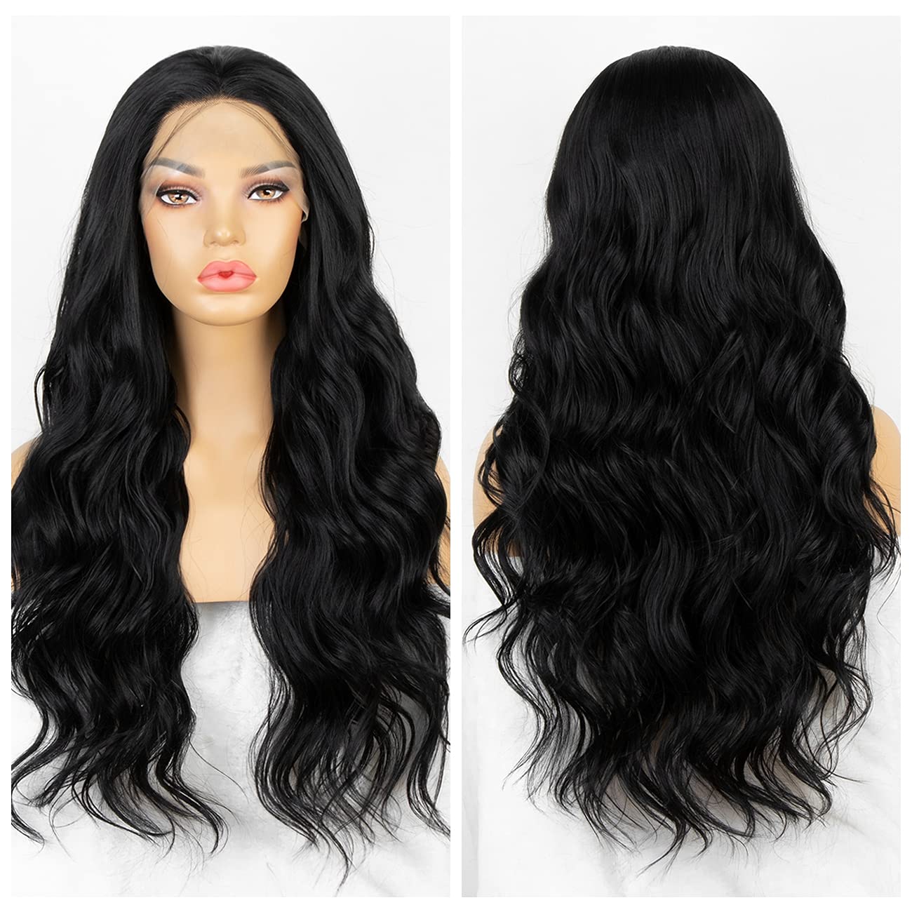 Long wavy lace front wigs Clearance