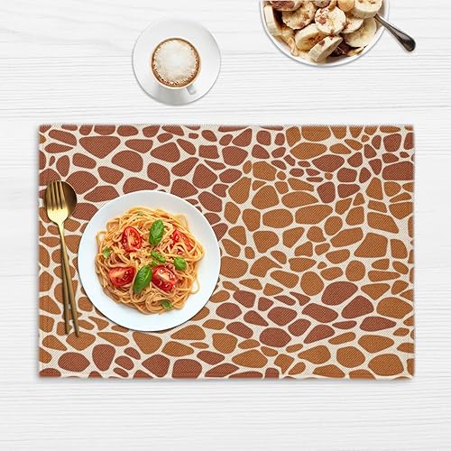 Miniatura 6 de Animal Print Decor Placemats Set of 4 Table Mats Washable Placemat Waterproof Place Mats for Party Home Dining Table Decor 18x12 in