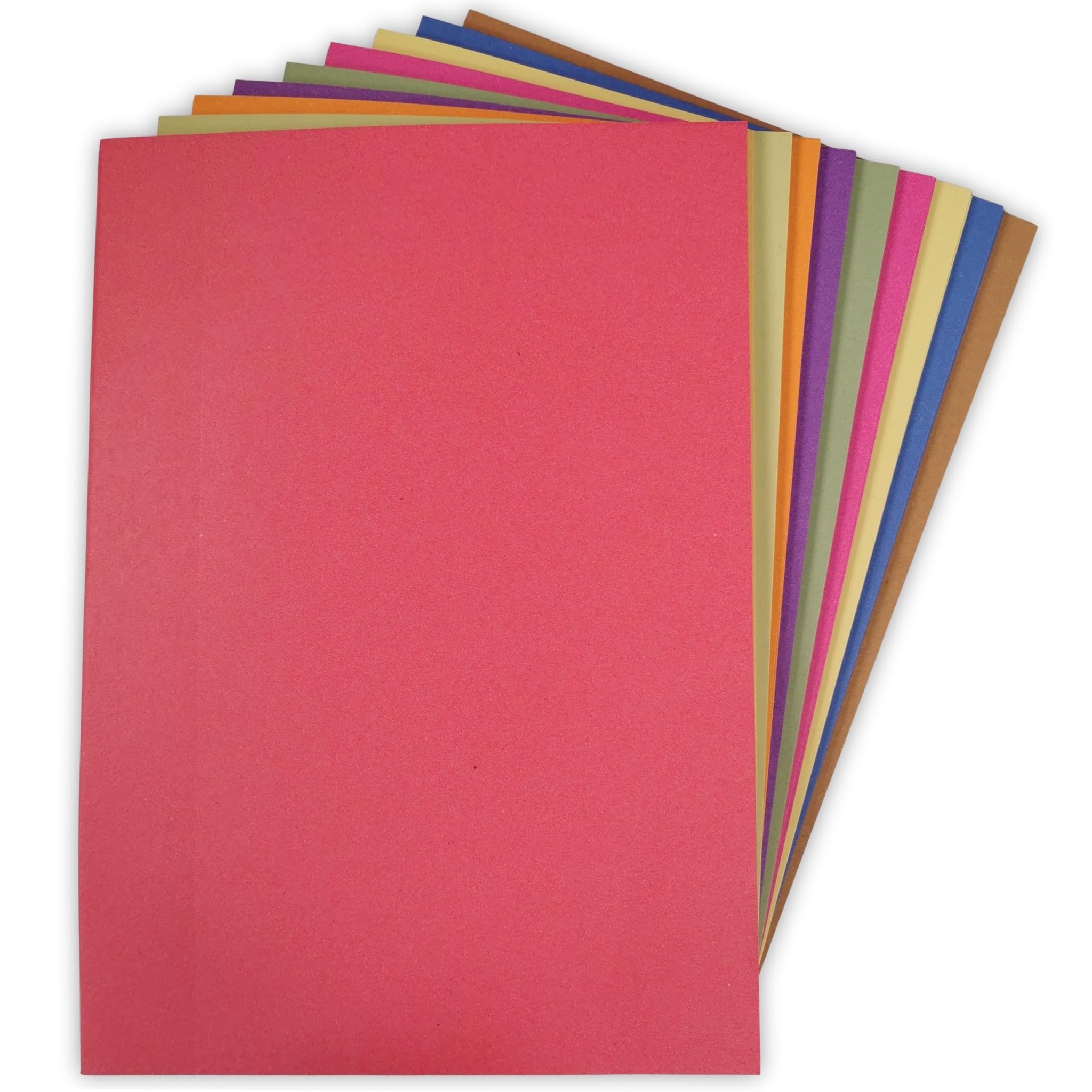 Recycled A2 Sugar Paper Bright Colours 50 Large Sheets in 10 Assorted Colours