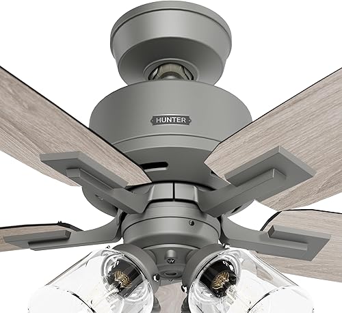 Miniatura 9 de Hunter Fan Company 52431 Gatlinburg - Ventilador de techo, color plateado mate