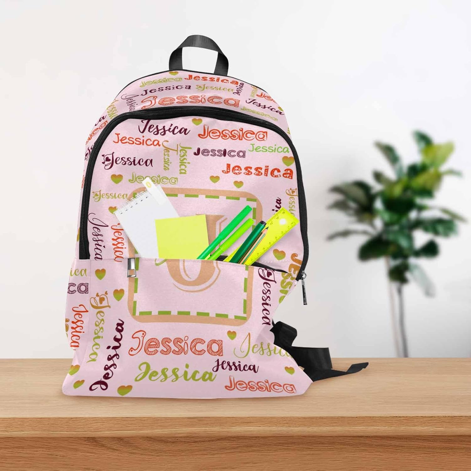 MyPupSocks Custom Backpack for Kids, Personalized Name Logo Bag Schoolbag Casual Daypack Customized Name Travel Laptop Bag Backpack for Daughter Son Teens Travel Picnic