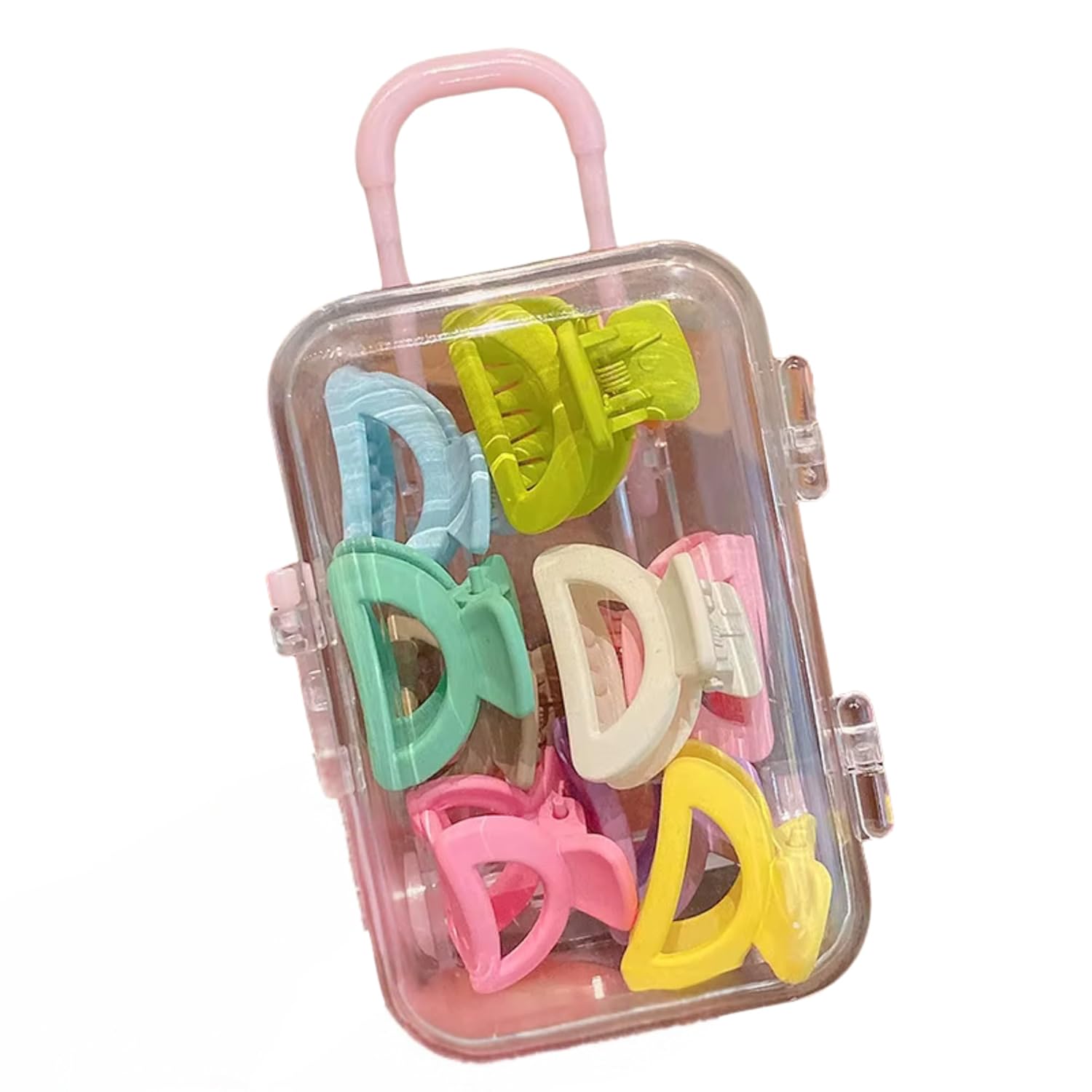 Kit com 10 Presilhas de Cabelo Infantis Coloridas – Acessórios para Meninas com Caixinha Reutilizável Candy Color para Organização e Presente (Borboleta Colorida)