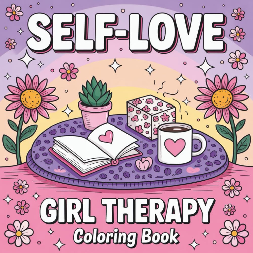 Self Love Girl Therapy Coloring Book: Empowering and Relaxing Self Care Activity with Inspiring Designs for Confidence, Mindfulness, Inner Peace & the Perfect Gift for Women