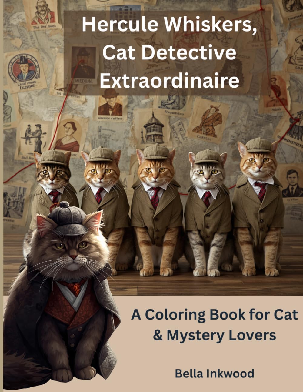 Hercule Whiskers, Cat Detective Extraordinaire: Intricate & Relaxing Coloring Pages for Cat Lovers & Mystery Enthusiasts (Hercule Whiskers, The Cat Detective Agency)