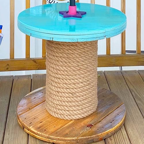 Miniatura 5 de Cuerda de yute natural, 12 pulgada x 100 pies, cuerda de cáñamo gruesa, cuerda de manila trenzada para postes rascadores de gatos, manualidades,