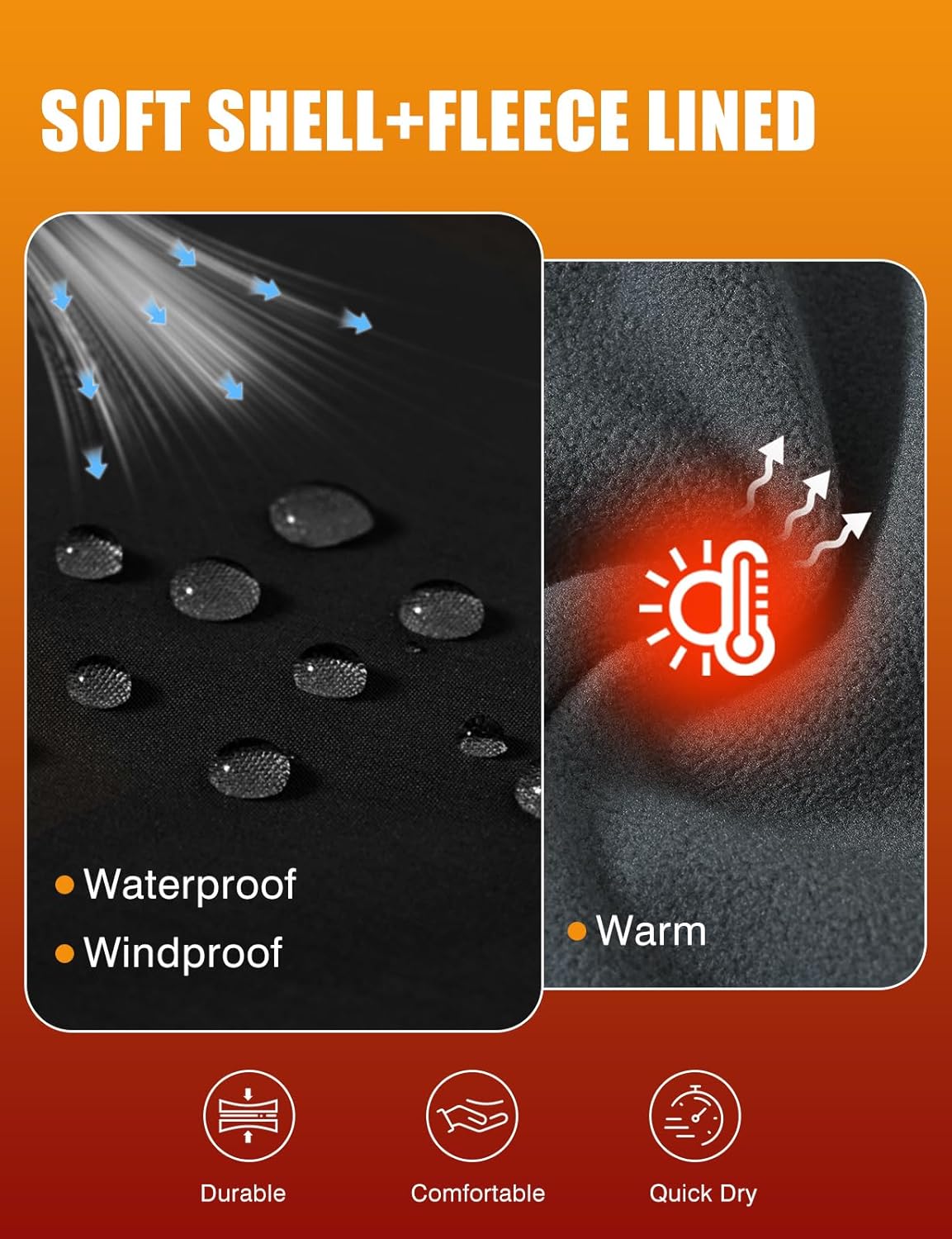 BGOWATU Men's Snow Ski Insulated Pant Waterproof Fleece Lined Winter Hiking Pants Warm Snowboard Pant with Zipper Pockets - Image 6