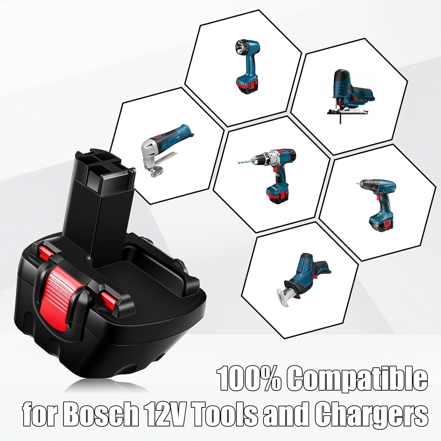 2 Pezzi 12V 3.6Ah BAT043 Batteria di Ricambio per Bosch Batteria 12V Ni-MH Compatibile BAT120 BAT139 2607335542 2607335526 2607335274 2607335709 per Bosch GSR 12-2 12VE-2 PSR 12 GSB 12VE-2 Catastro