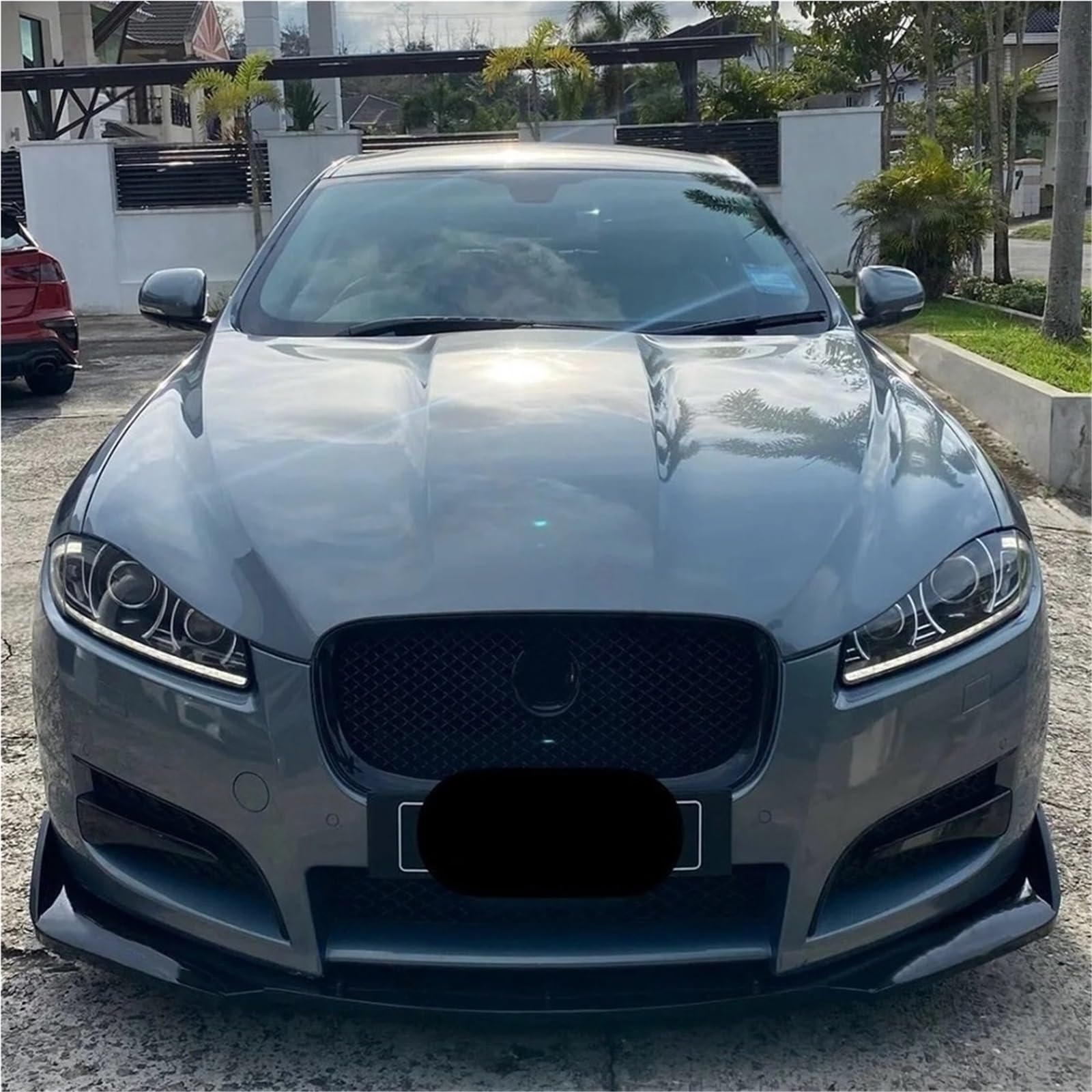 Przedni zderzak wargi Spoiler Splitter dyfuzor modernizacja kompatybilny dla Jaguar XE S 20d 20t 25t X760 2015-2019 stylizacja Bodykits spódnica tuningowa(Carbon Look)