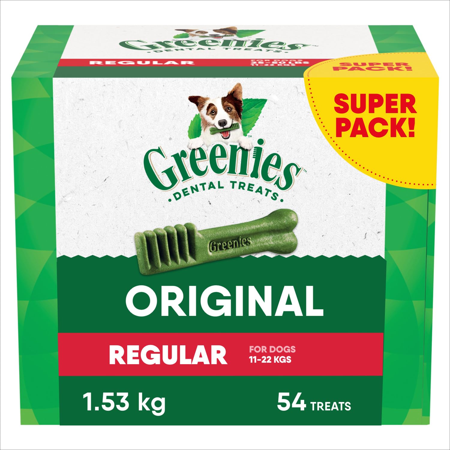 GREENIES Dog Treats Original Regular Natural Dental Care, (54 Treats) 54oz. Pack image 4