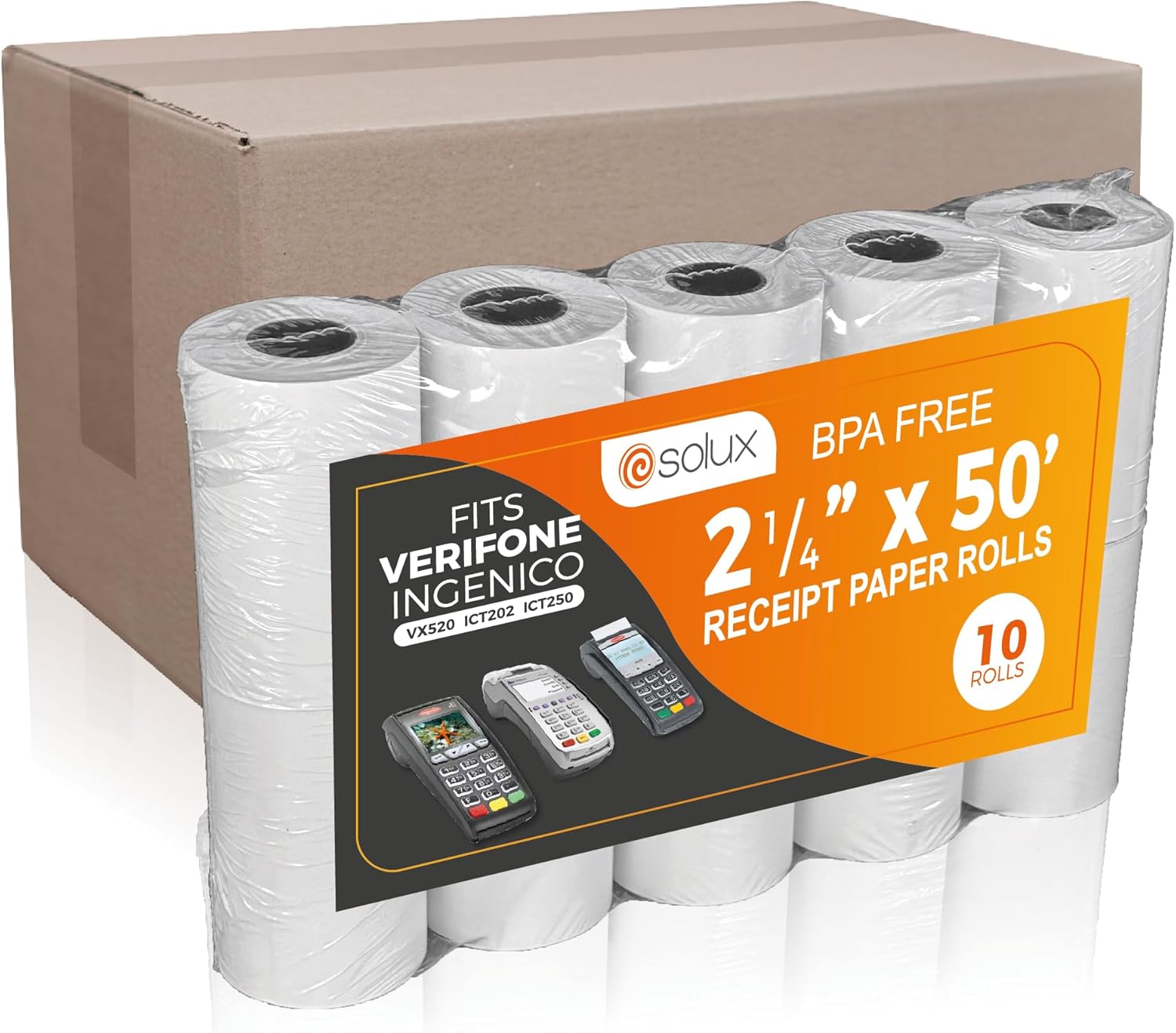 SOLUX Receipt Paper Roll for Verifone Vx520 Ingenico