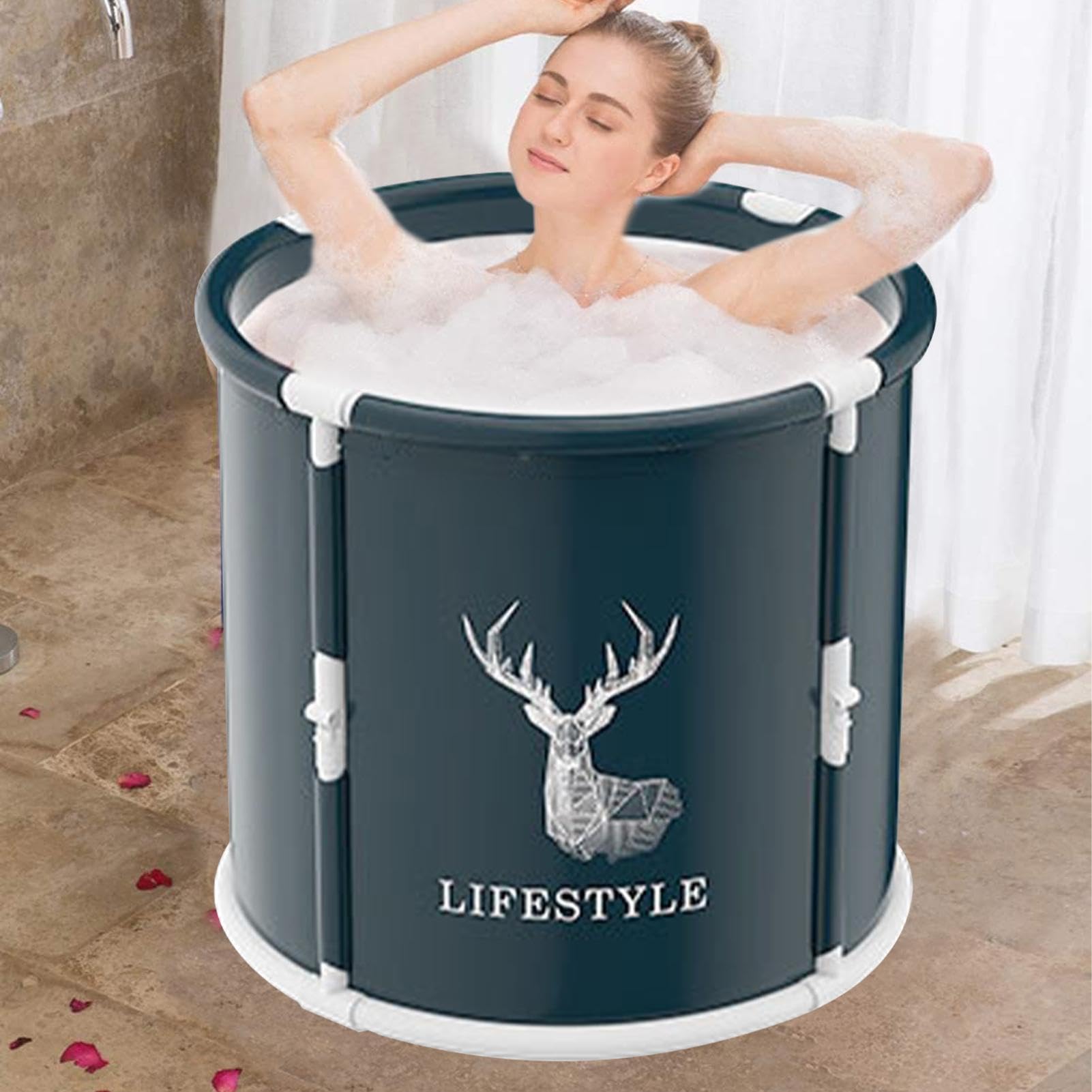 Vasca Da Bagno Pieghevole Portatile Simcat 70x65 Cm - Per SPA Casa E Terapia Freddo - Foto 6