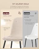 VASAGLE Dining Chair Set of 4, Upholstered Chair, Metal Legs, Adjustable Feet, Easy-Care, Chenille Fabric, PU with Glacier-Inspired Pattern - 6