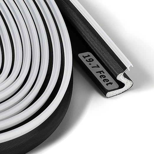ASWEI Weather Stripping "Q" Foam Kerf Door Seal 19.7 Ft Long, Replacement Weatherstrip for Doors
