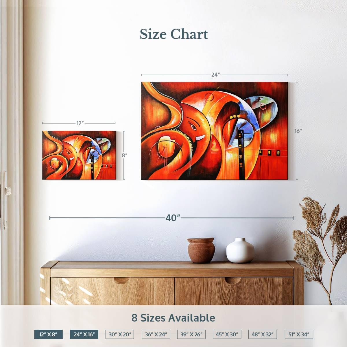 Amazon.com: ElephantStock Abstract Ganesha Wall Art - Horizontal