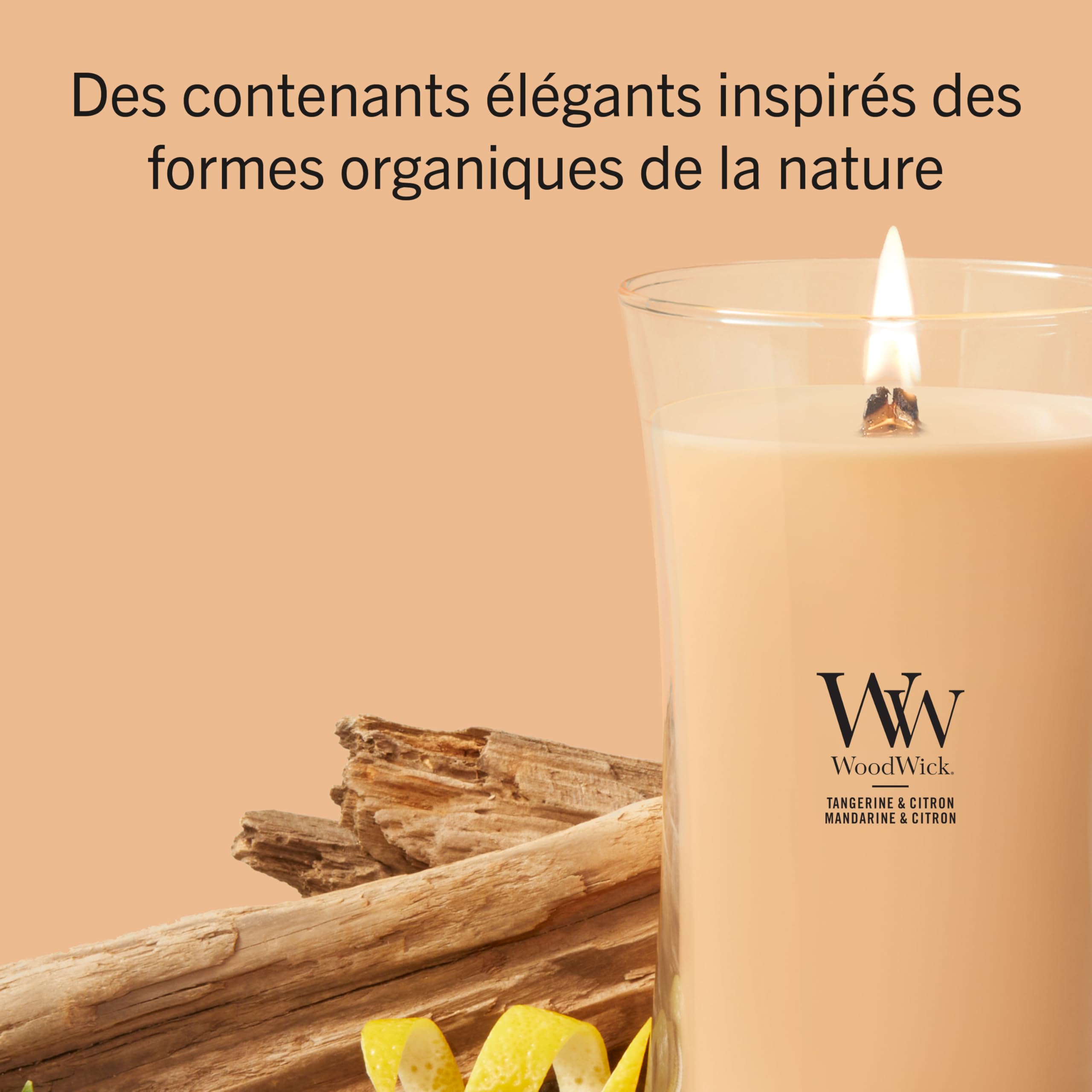 WoodWick Bougie parfumée | Grande bougie sablier | Mandarine & citron | Cadeaux parfaits pour femmes