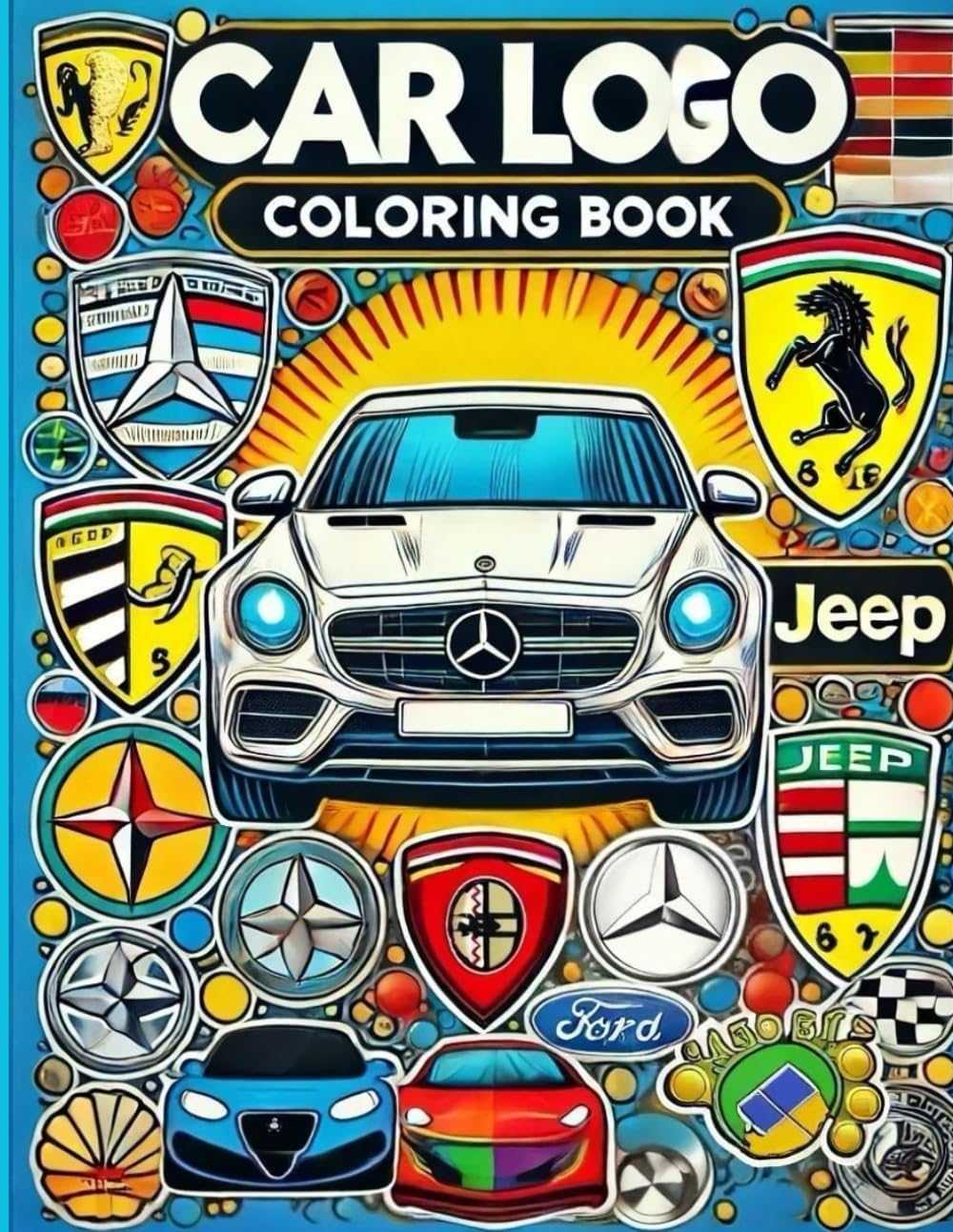 Car LOGO coloring book: A Fun and Creative Coloring book with Iconic Car Logos I 36 pictures of various car brands for kids and car lovers