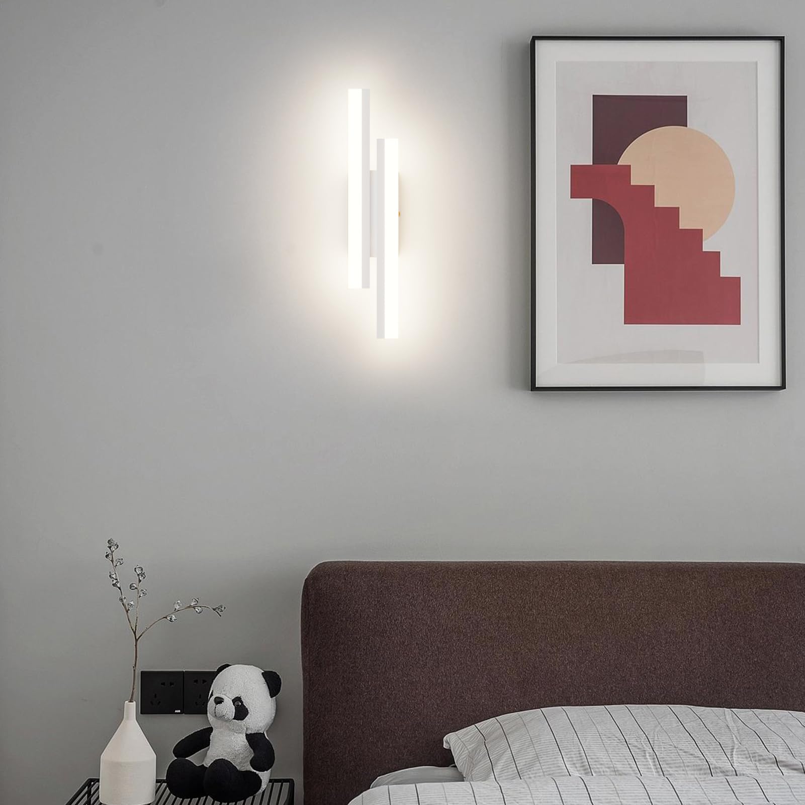 Klighten Applique da Parete LED Interno 40cm, 12W 850LM Lampada da Parete Decorative Mordern, Lampada Muro per Camera da Letto, Soggiorno, Scala, 110-240V, Bianco Neutro 4000K, Bianco