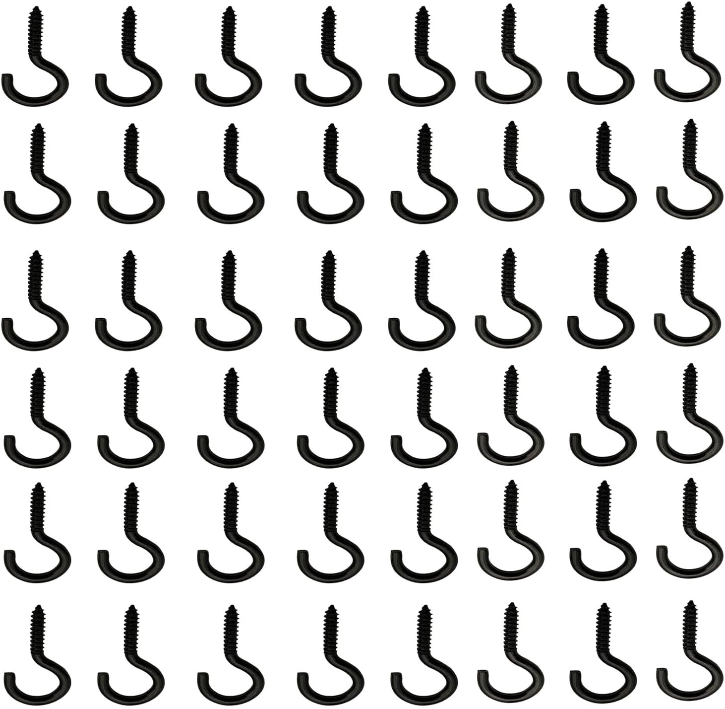 200 PCS Small Screw in Hooks,Jewelry Hooks Lights Hooks Black 0.92 Inch - Image 6