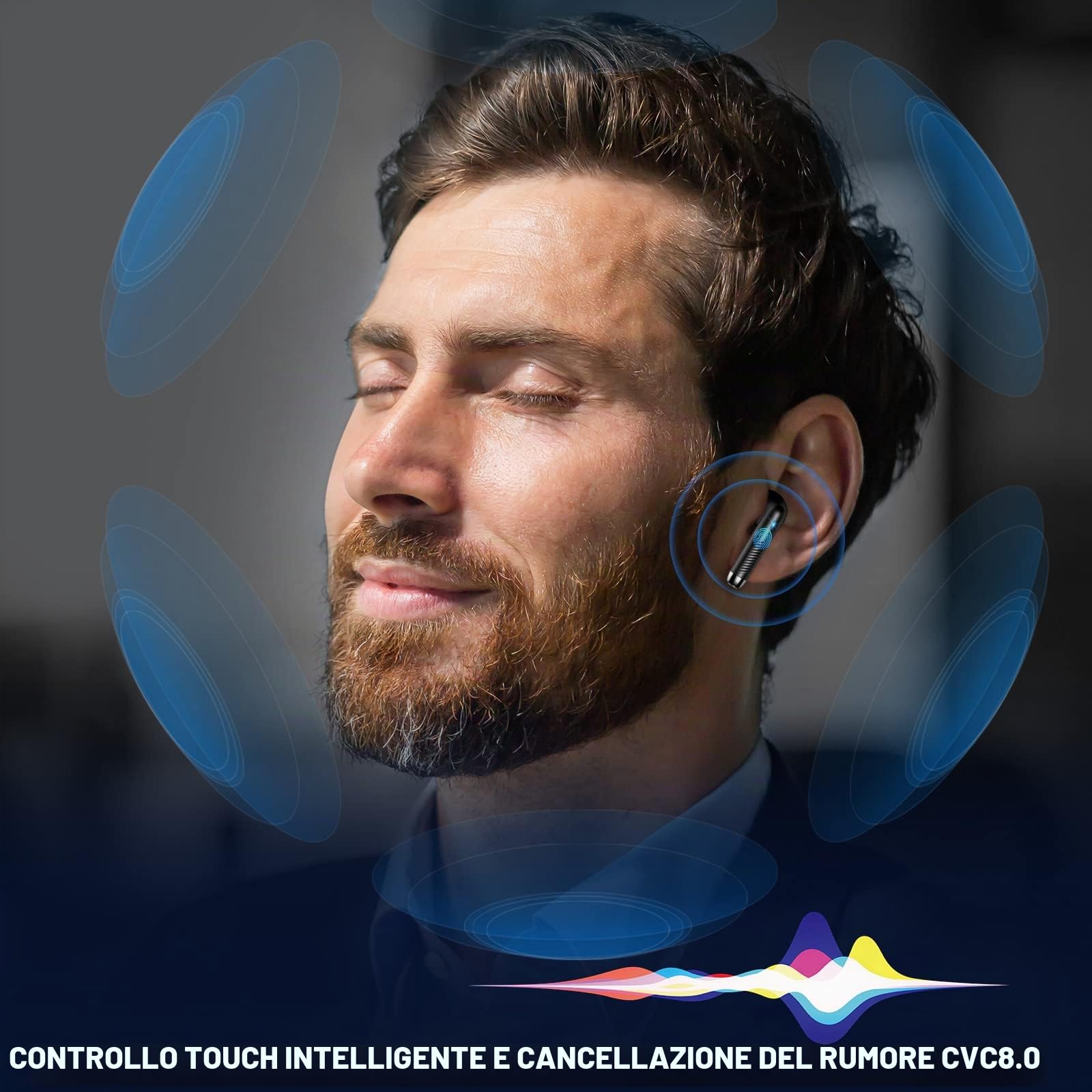 Cuffie Bluetooth Auricolari Bluetooth 5.4, Cuffie Wireless con 4 ENC Cancellazione Rumore Mic, Cuffie in Ear 40 Ore di Riproduzione, Cuffie Senza Filo HiFi Stereo IP7 Impermeabili per iOS & Android