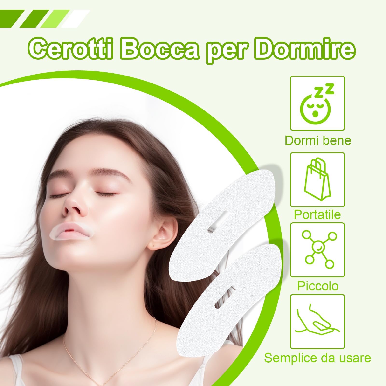 Mouth Tape for sleeping 120 Pezzi, Cerotti Bocca per Dormire per Migliorare le Cattive Abitudini Russare, Mouth Tape for Sleeping, Parlare nel Sonno, Sbavare, Dispositivo - 3