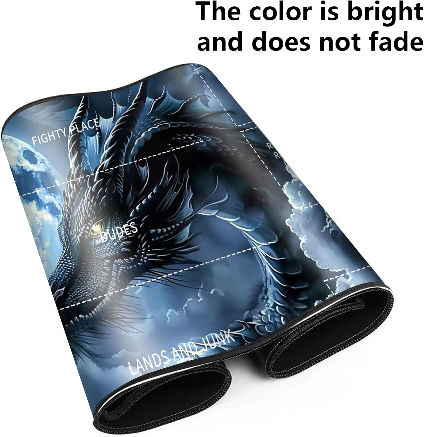 Playmat for MTG,Card Playmat Stitched with Zones for MTG Card Game Playing, TCG and Board Game Mat for Cards,Mousepad Desk Mats,Game Mat 24 x 14 inches-Blue Dragon