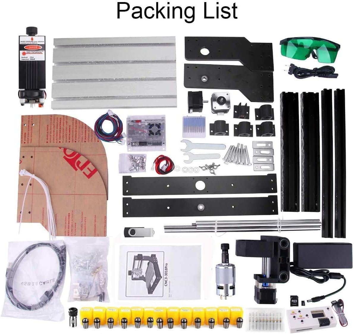 Up To 40% OFF 2-in-1 Upgrade 3018 Pro-M CNC Router Kit, 5500mW Engraver GRBL Control 3 Axis PCB Milling Machine, Wood Router with Offline Controller+CNC Router Bits+ ER11 Collet Set 🛒 Crazy Deals 2-in-1 Upgrade 3018 Pro-M CNC Router Kit, 5500mW Engraver GRBL Control 3 Axis PCB Milling Machine, Wood Router with Offline Controller+CNC Router Bits+ ER11 Collet Set