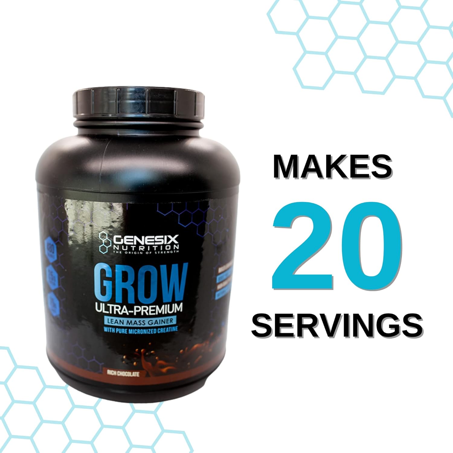 Grow Protein Powder Dietary Supplement Supporting Muscle Gro...