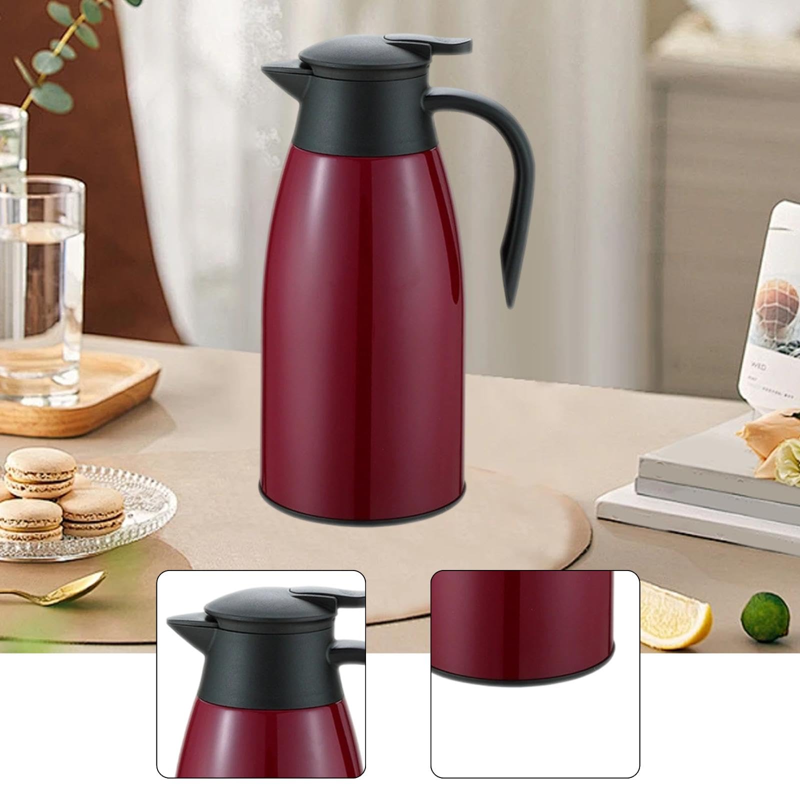 Sharplace Caraffa Termica per caffè, bollitore sottovuoto con beccuccio, Dispenser per Bevande, bollitore Portatile per tè e caffè, Ideale per casa, Feste e, Chiaretto