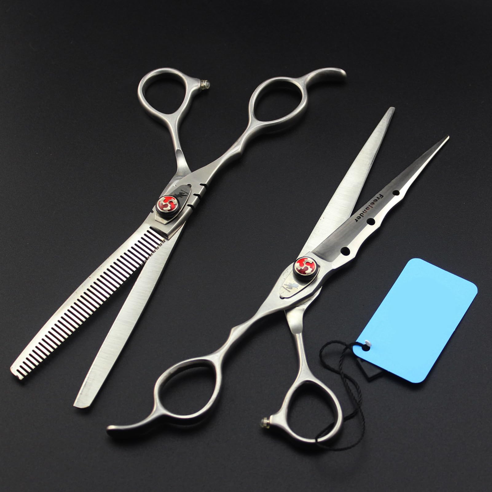 7 inch Set, Linkshänder Friseurschere Haarschere Effilierschere 7 Zoll Professionelle Scharfe Linkshänder Haarschneideschere Edelstahl Profi Salon Haar Scheren für Damen Herren
