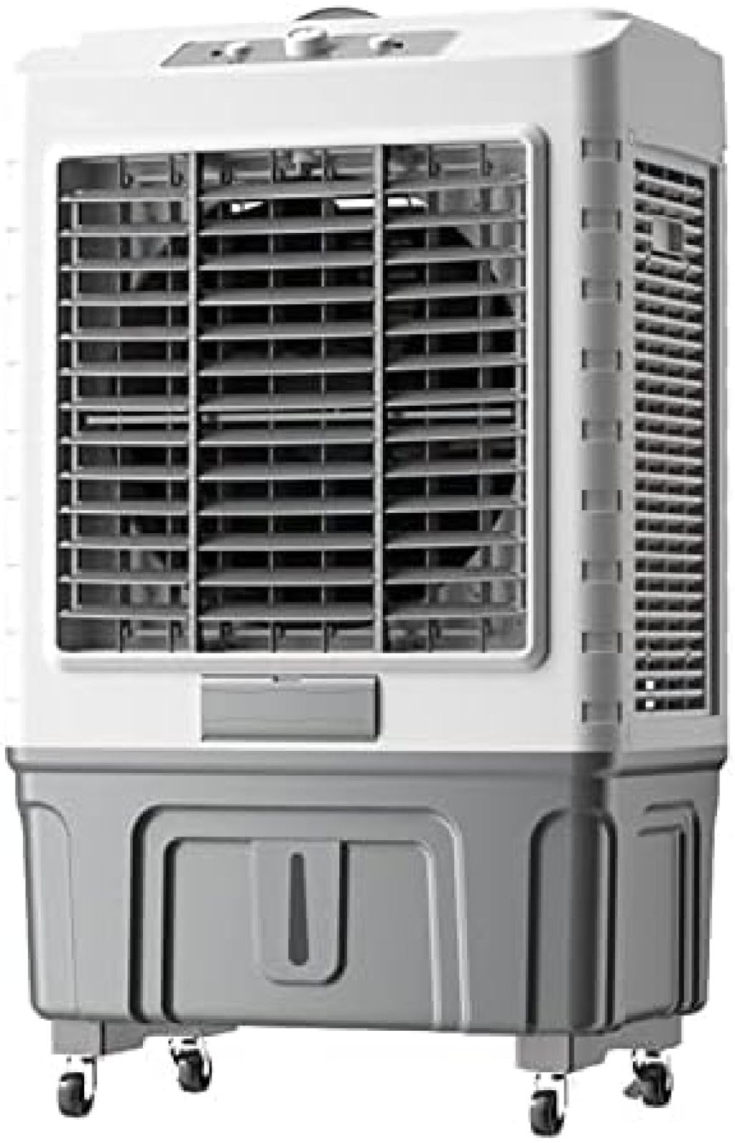 Humidificador industrial, ventilador evaporativo comercial, aire acondicionado 3 en 1 con tanque de agua de 55 litros, potente motor para refrigeración eficiente