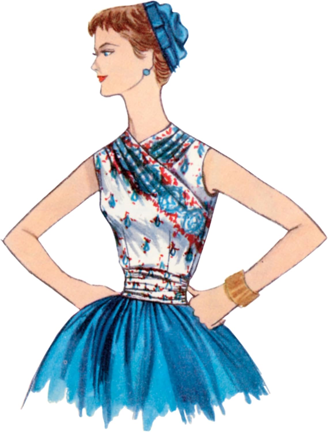 Simplicity Misses' Vintage Blouses and Cummerbund Sewing Pattern Kit, Code S9634, Sizes 16-18-20-22-24, Multicolor