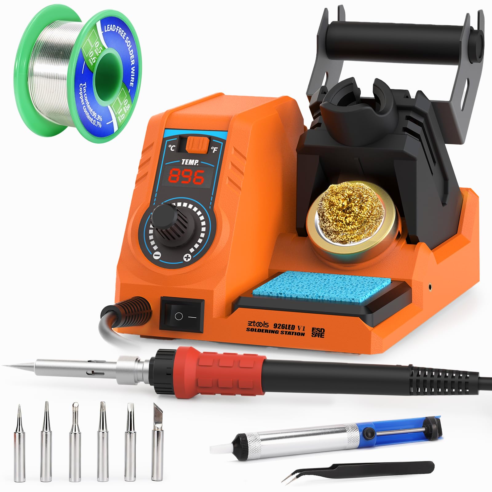 926LED V1 110W High-Power Compact Soldering Iron Station Kit w Temp Control