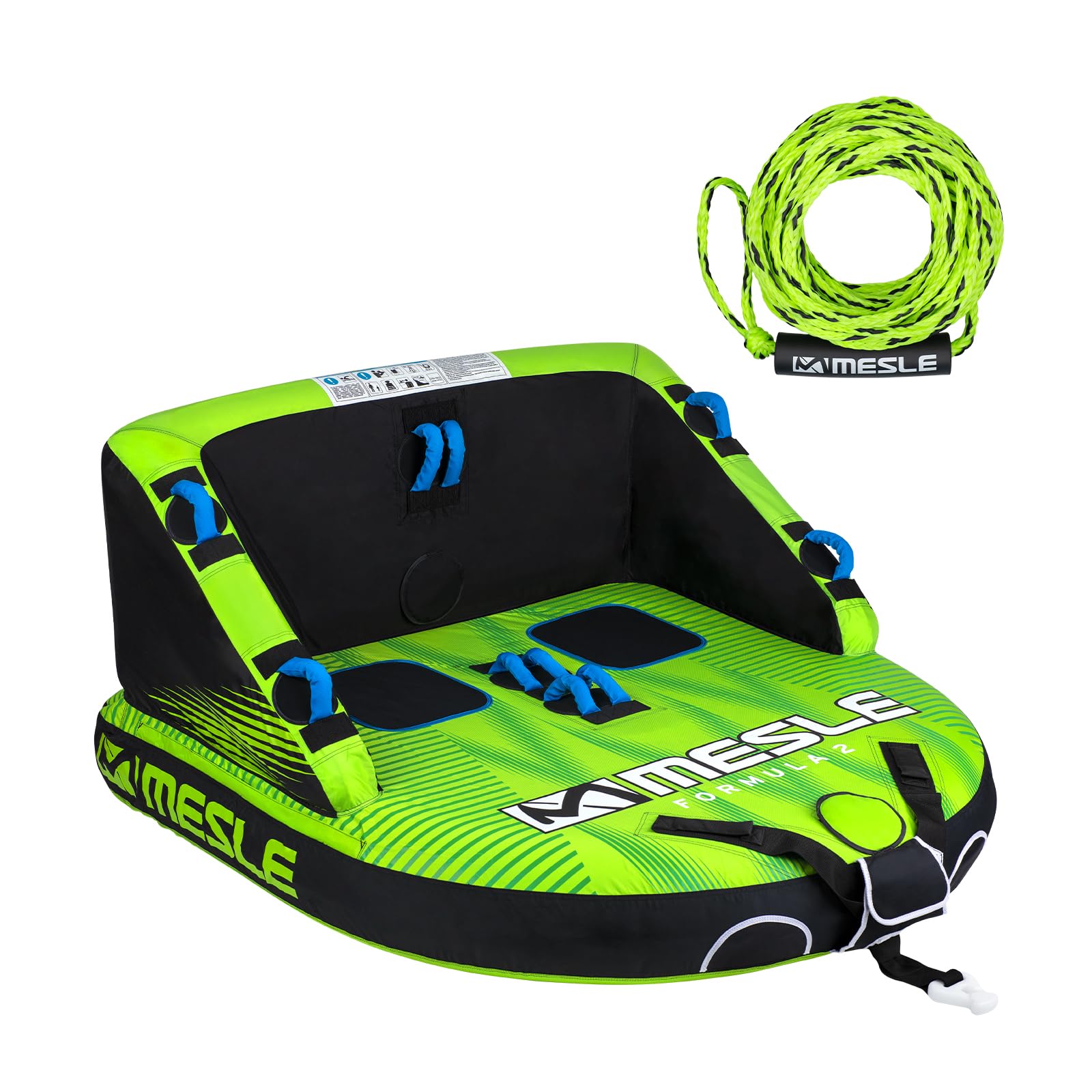 Mesle Pack de Flotador de Arrastre Formula con Cuerda, 2-4 Personas Towable Hinchable para Barco