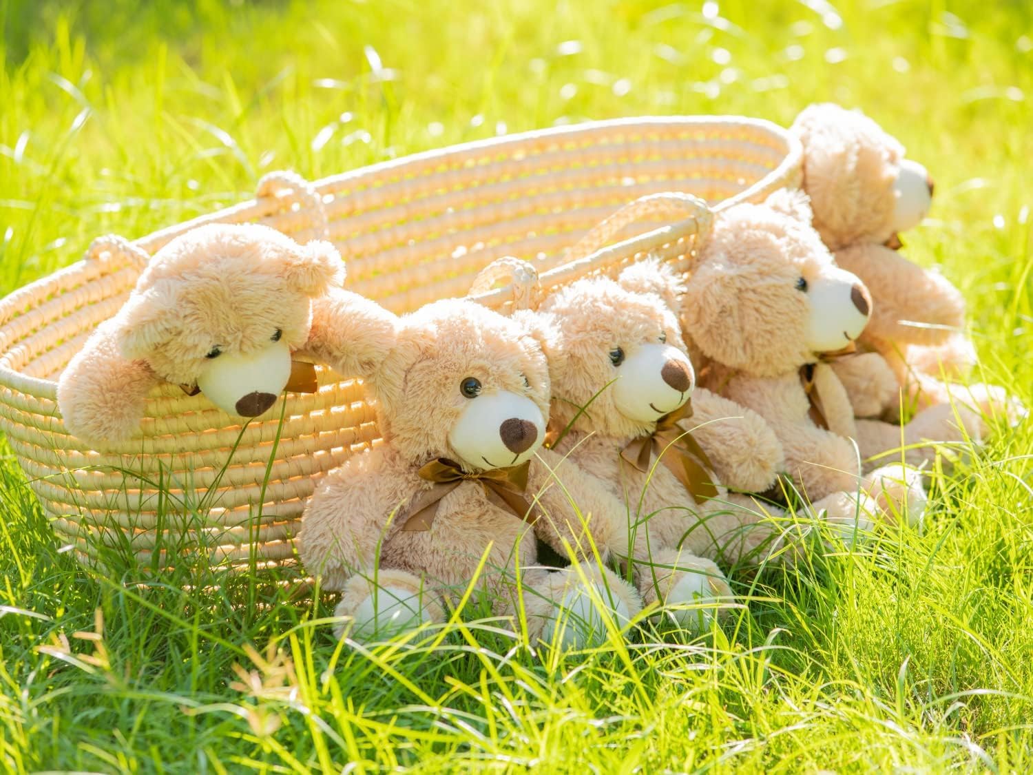 Yeqivo Orsi di peluche Animali imbalsamati Giocattoli di peluche Regalo per Bambino Fidanzata 13.5 Pollici per Natale San Valentino Compleanno Matrimonio Festa (Khaki,5 Pcs)