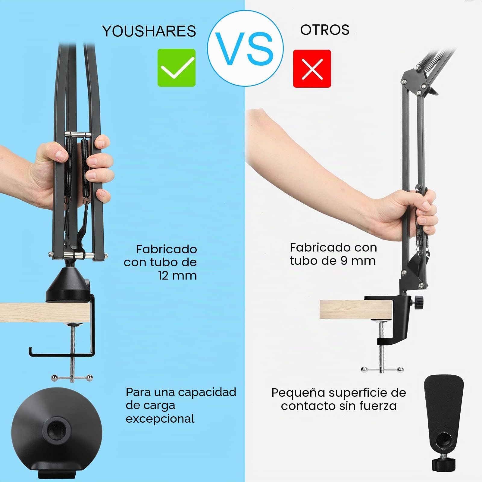 Blue Yeti X Brazo con Filtro Antipop, Tubo de Montaje, Abrazadera de Mesa Actualizado Compatible con Blue Yeti X Micrófono USB por YOUSHARES