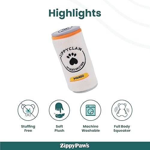 Miniatura 4 de ZippyPaws - Squeakie Can, juguete de peluche para perro con relleno y chirriante - Garra Zippy