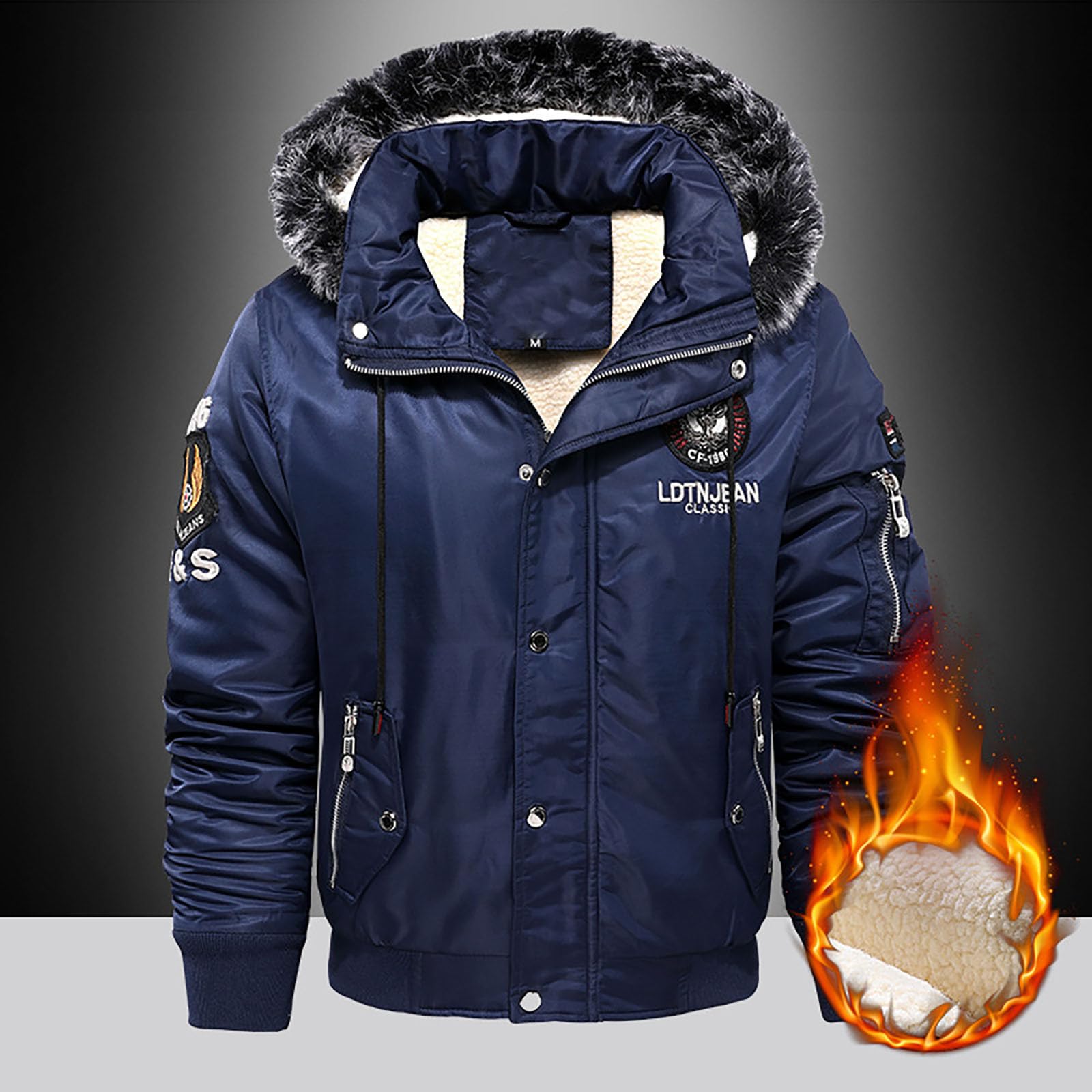 Generisch Sweatjacke Kinder Herren Winter Winddichte Casual Modische Warme Slim Fit Daunenjacke mit Kapuze