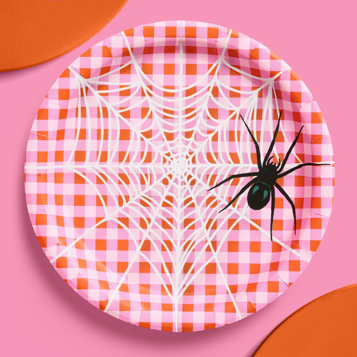xo, Fetti Pink Halloween Plates – 25 Paper Plates | Halloween Party, Spider Web Decor, Pi…