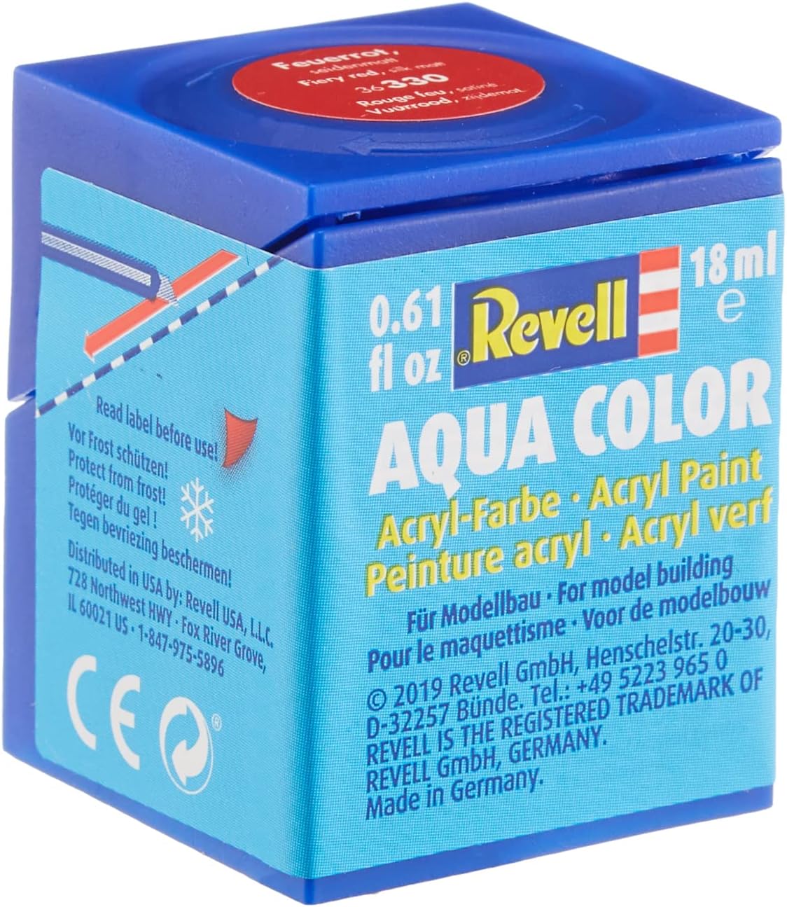 Revell Aqua Color Su Bazlı Maket Boyası Yarı Parlak - Ateş Kırmızısı 18ml-36330