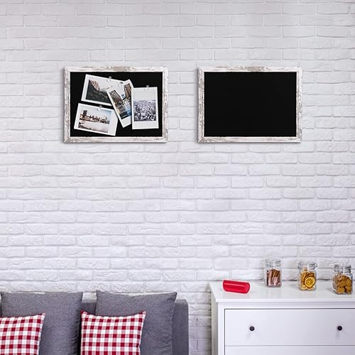 Miniatura 4 de Aitakatta Tablero de anuncios de corcho de fieltro negro tableros de corcho para paredes con marco de madera tablero de visión para oficina hogar