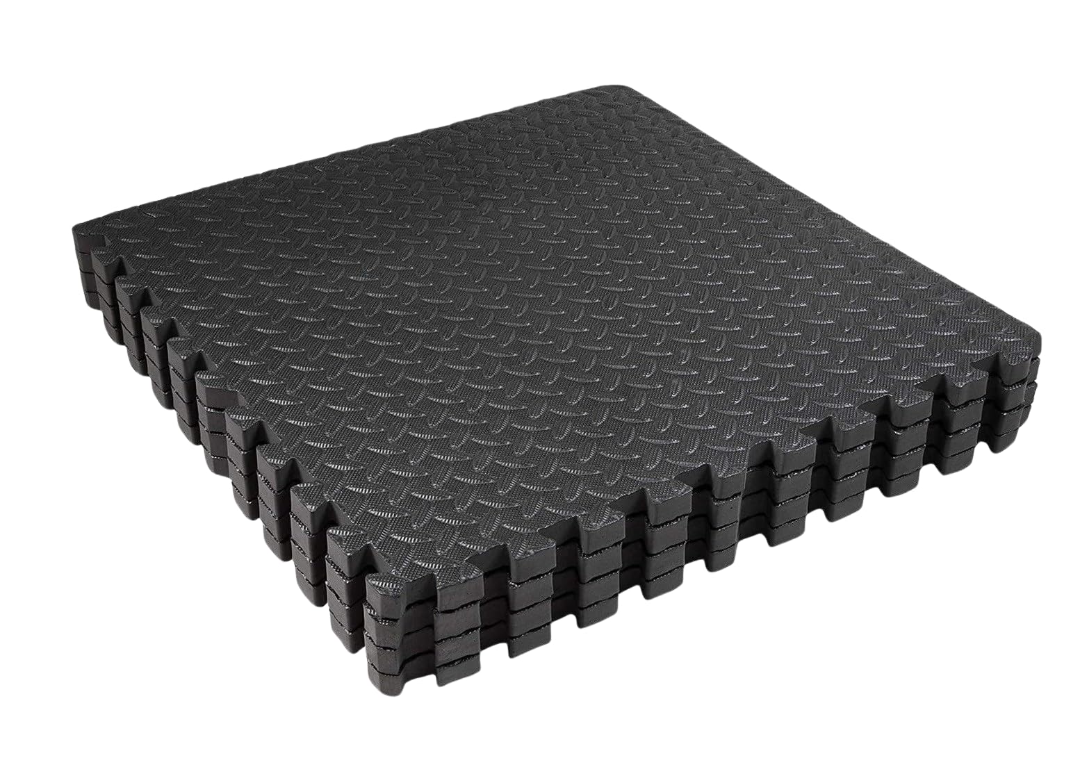 MaTvize EVA Foam Gym Flooring Mats – (60cmx60cm) 2cm Thick, 16 Pcs Black Interlocking Floor tiles, Non-Slip, Thick Exercise Mats, Home,Yoga & Kids Play (Black, 2cm Thick, 16 Tiles (64 Square Feet))