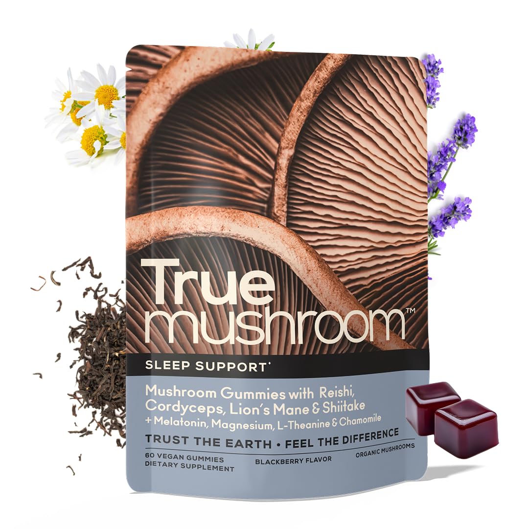 TrueMushroom Sleep Support Gummies, BlackBerry, 60 Count