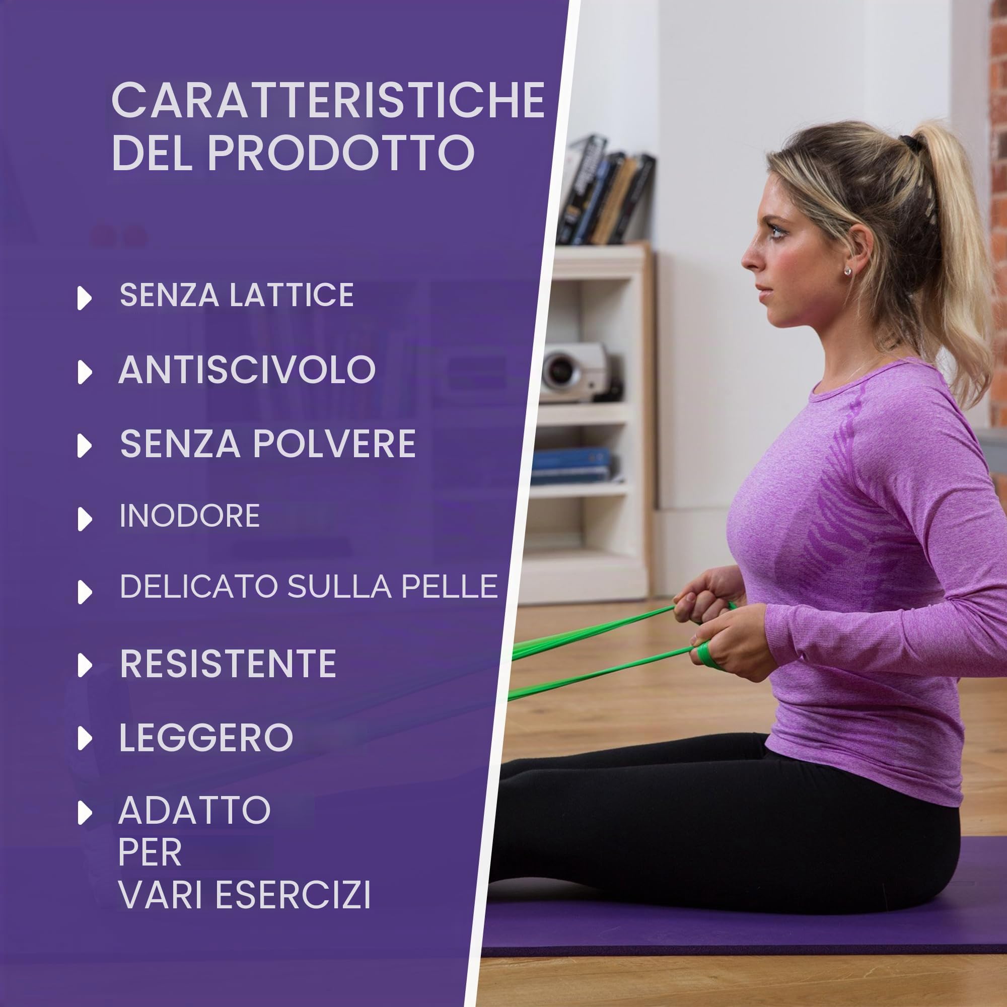 Meglio Rotolo di Fascia di Resistenza - (23 metri) Fasce di Resistenza Senza Lattice per lo Sviluppo Della Forza, Fascia Pilates per il Fitness, Flessibile, Fisioterapia, Fasce per Stretching e Yoga