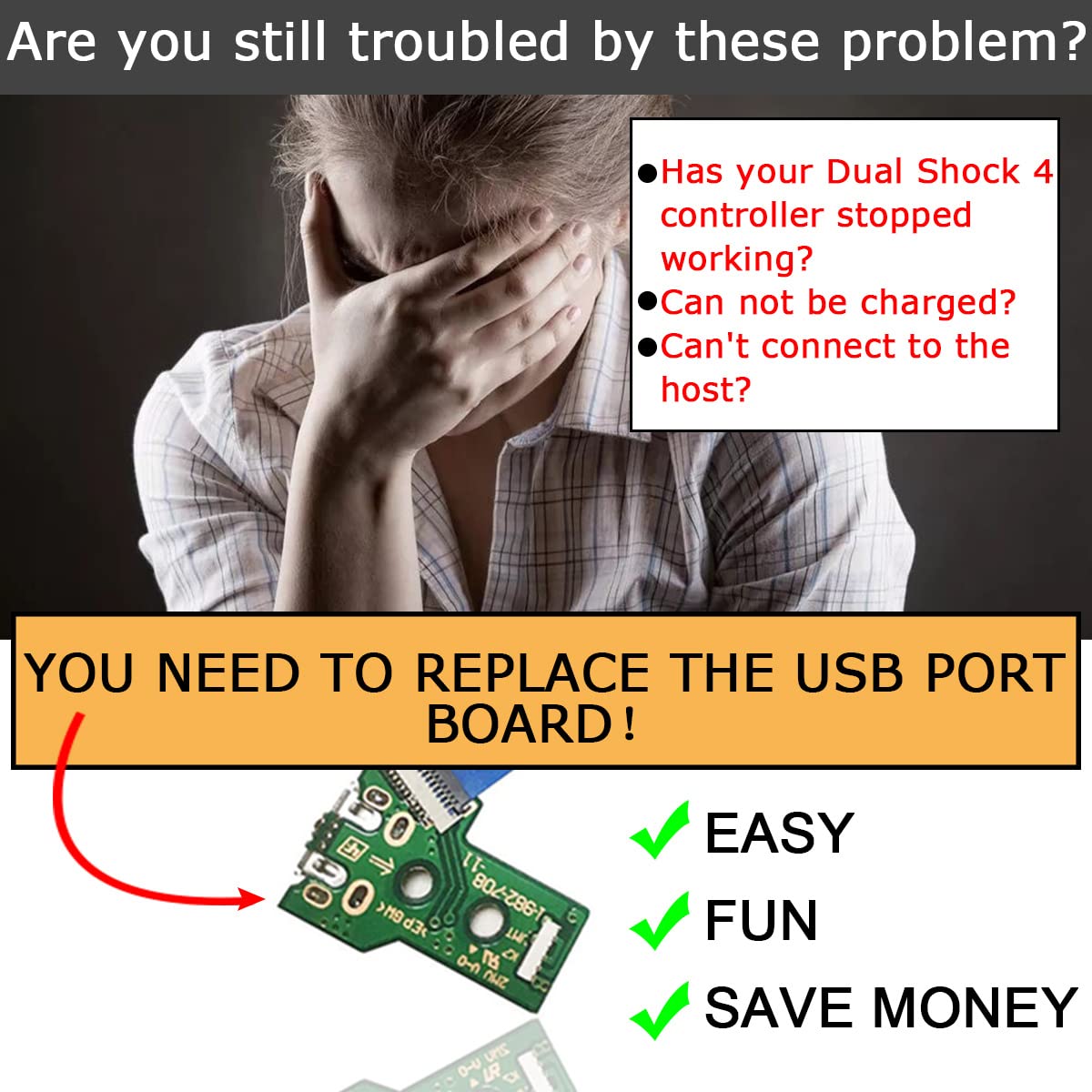 JDS-055/JDS-050 zamiennik portu ładowania micro USB adapter naprawa część ładowarka płytka drukowana z 12-pinowym kablem Flex do PlayStation do kontrolera bezprzewodowego PS4