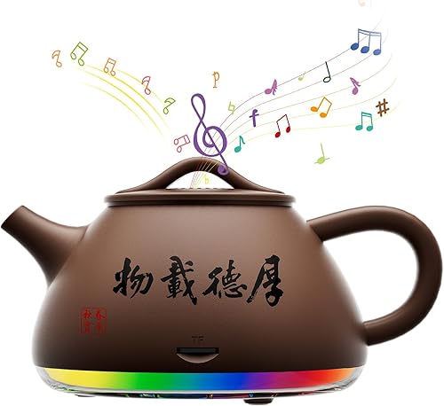 Miniatura 2 de Mini altavoz Bluetooth portátil inalámbrico, estilo lindo, altavoz de tarjeta TF, decoración de tetera, escritorio de mesa de cocina, luces