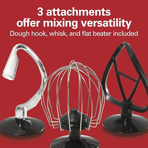 Miniatura 3 de Hamilton Beach Batidora eléctrica de 6 velocidades con cuenco de acero inoxidable de 35 cuartos de galón mezcla planetaria cabezal inclinado 63326