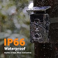 Vista 7 de usogood 4k 48MP Trail Camera Solar Powered Trail Cam,Game Cameras with Night Vision Motion Activated Waterproof,Hunting Camera Built in Lithium